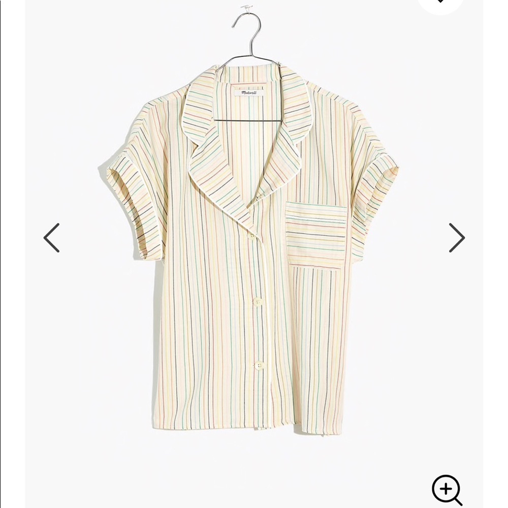 Madewell Rainbow Stripe Pajama Top Blouse